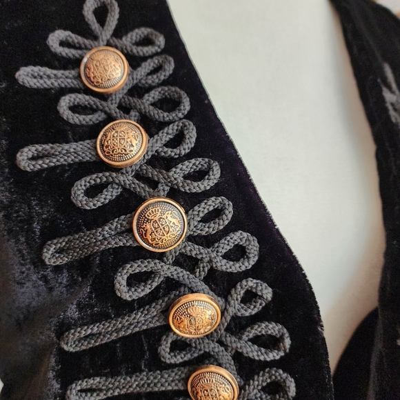 FREE PEOPLE Decorated Officer Black Vest - Picture 16 of 16